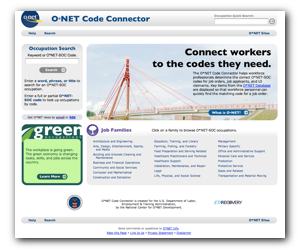 Click to visit O*NET Code Connector Code Connector screen shot